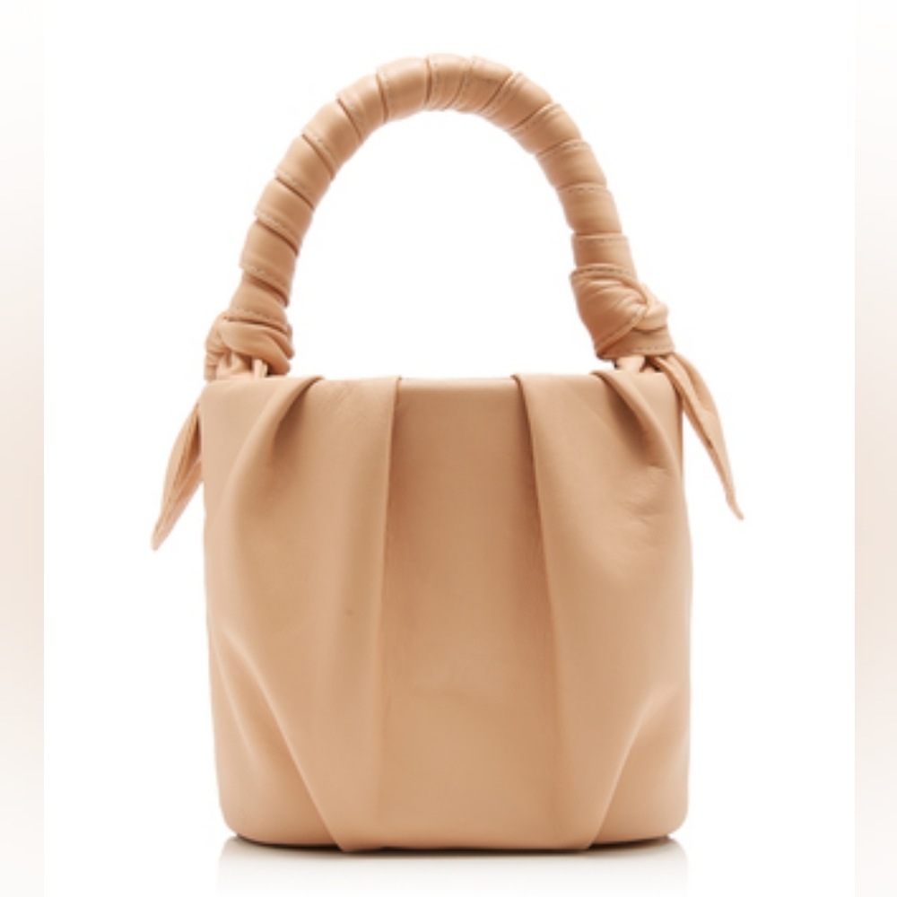STAUD Dani Leather Bucket Bag in Powder
